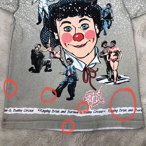 Ringling Bros and Barnum Bailey Circus Vtg Retro 80's T-Shirt XS All Over Print - Picture 8 of 12